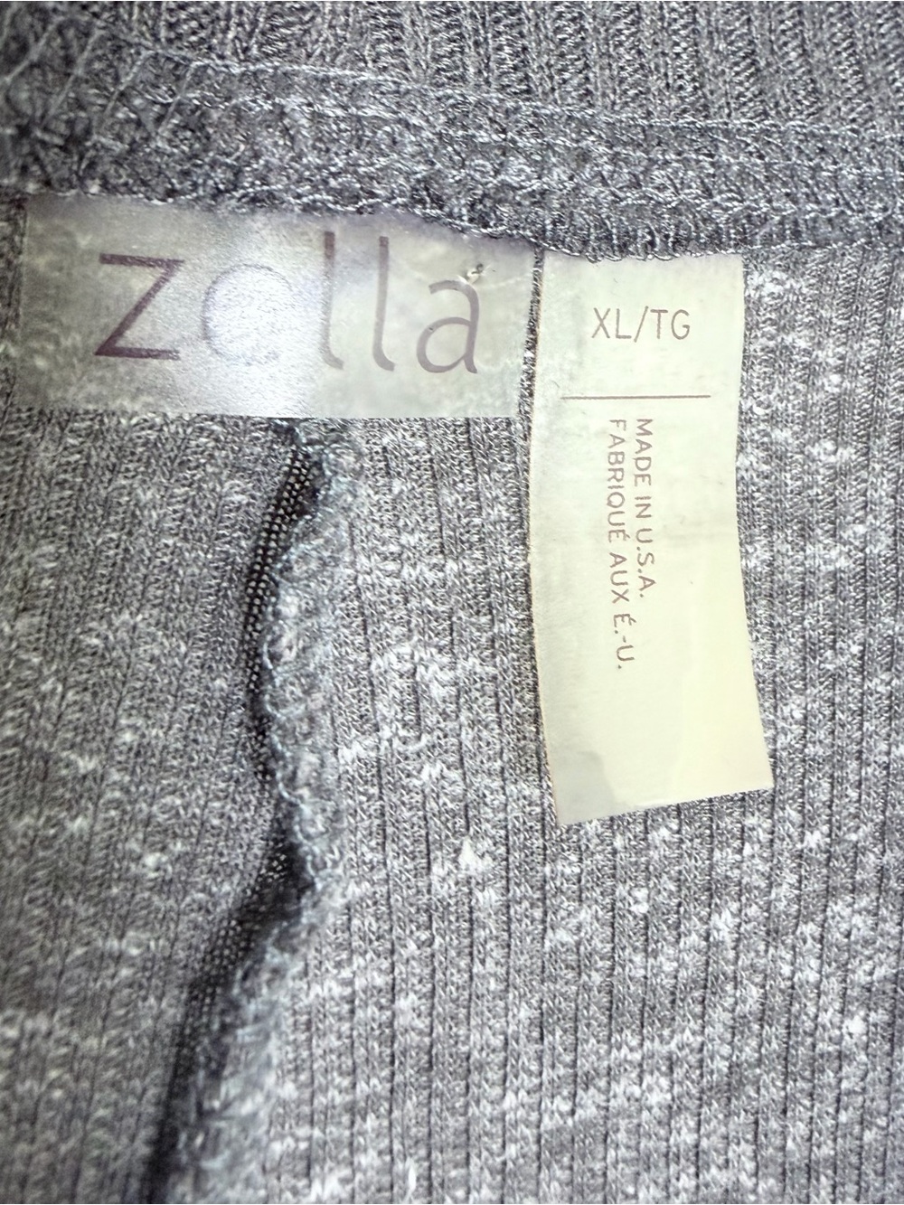 Zella Gray Ribbed Open Swing Cardigan XL Rib Trim lightweight Sweater Nordstrom - Picture 5 of 10